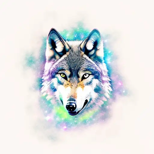 A Wolf Howling At A Galaxy-filled Sky