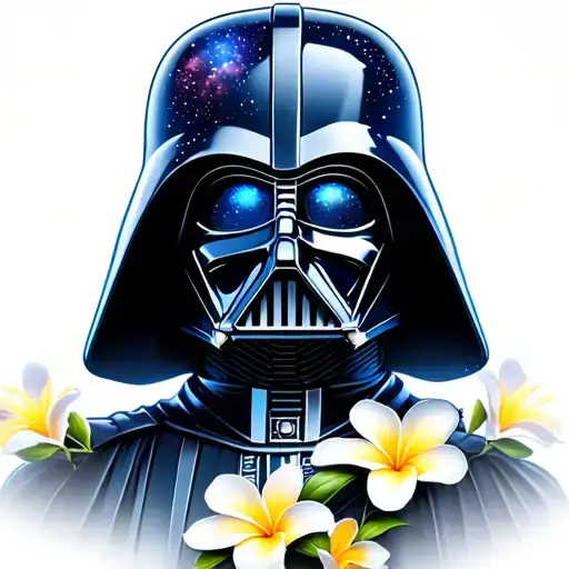Darth Vader As Galaxy With Plumerias