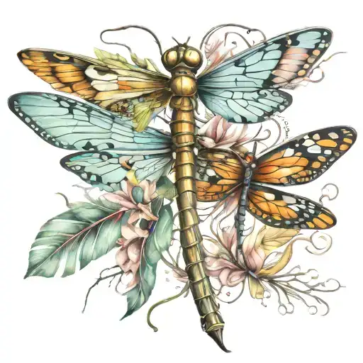 Feather Dragonfly Butterfly