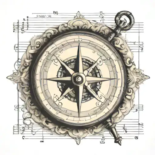 Vintage Compass Music Sheet Transforming
