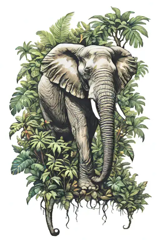 Elephant In A Jungle Realism