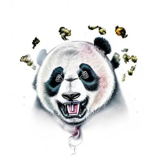 Angry Panda With Smoke Coming Out Of His Mouth