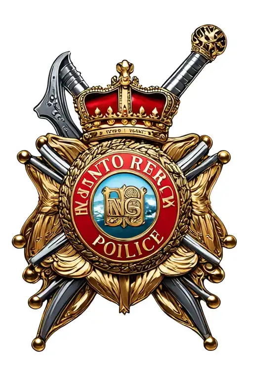 Royal Military Police Badge Intertwined With Viking