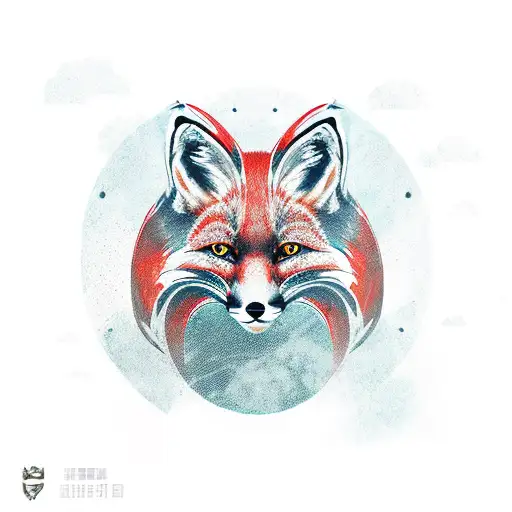 Red Fox Eating Viking Runes