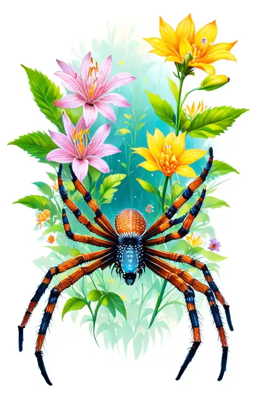 Spider Flower Forest Girly