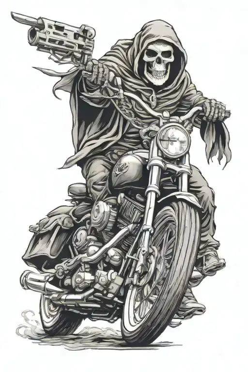 Reaper Riding A Harley