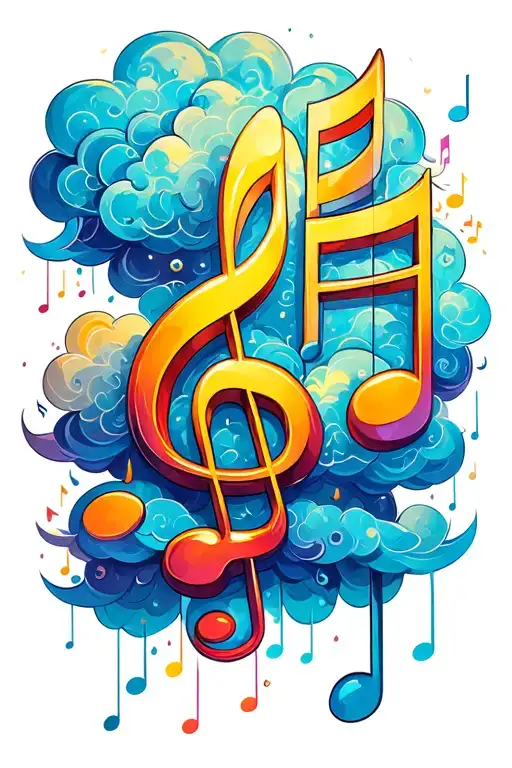 Cloud Raining Music Notes