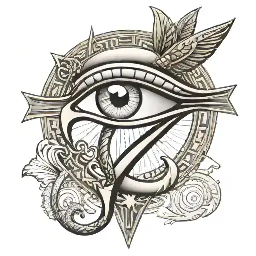 Ankh Symbol With Eye Of Horus Osiris