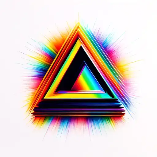 Triangle With Light Dispersia In Rainbow Colors