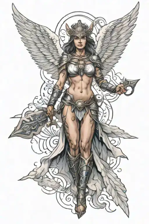 Half Valkyrie Half Angel Warrior