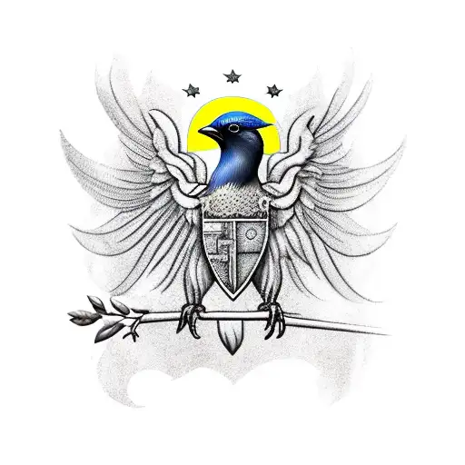 Realistic Romanian Coat Of Arms Bird