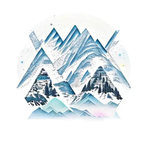 Mountain Scene With A Gemini Constellation Overhead