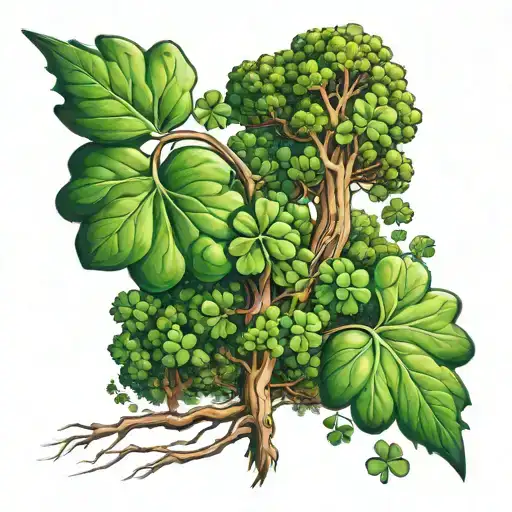 Cedar Tree Mixed With 4 Leaf Clover