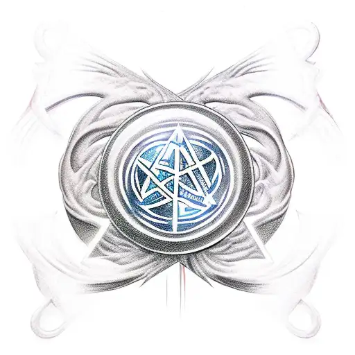 A Mystical Alchemical Symbol Of Transformation Combined With The Silhouette Of A Taekwondo Fighter