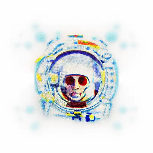 Astronaut Floating Through Time Represented By Space