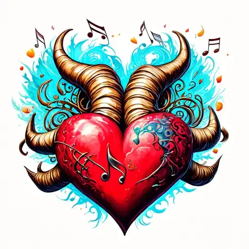 Music Hearts Connected Rock Horns