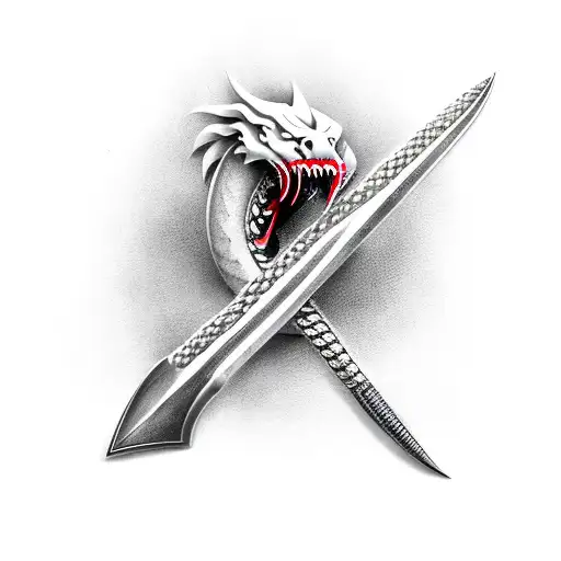 Mythological Dagger With Serpent Fang Hilt