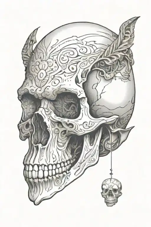 Elongated Skull From The Front And Top View