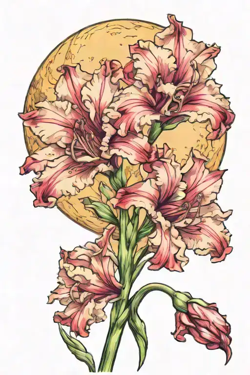 Gladiolus Flower Poppy Blooming Full Moon New Moon