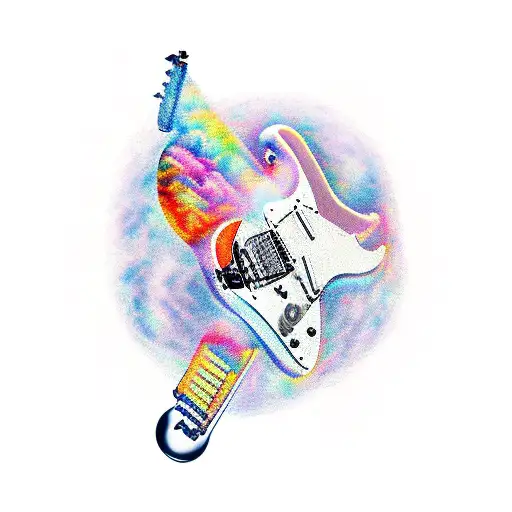 An Astrounat Playing The Guitar In Space