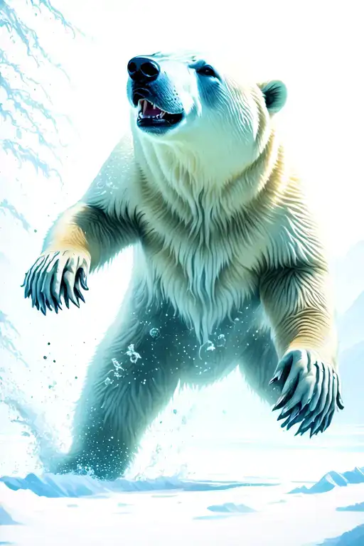 Underwater Polar Bear Lunging