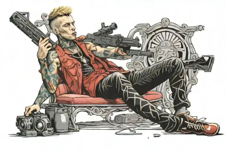 Gun Kelly Sitting