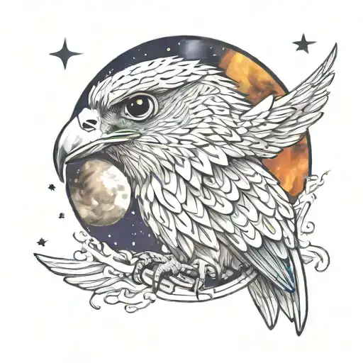 Falcon Against The Backdrop Of Space