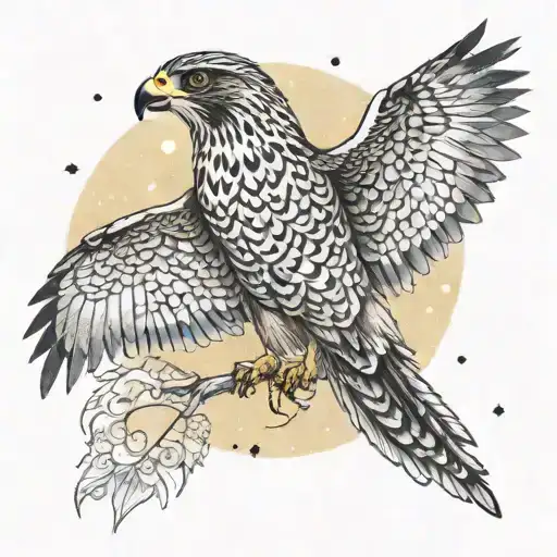 Purposeful Falcon Against The Backdrop Of Space And Nature