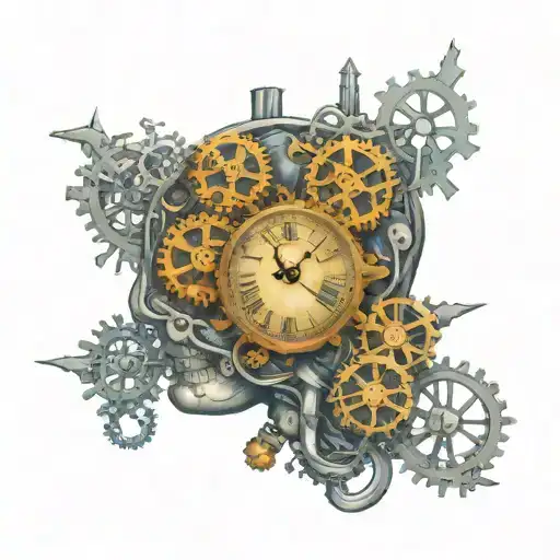 Clock Cogs In Brain Made