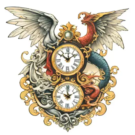The Clock And The Angel And The Dragon