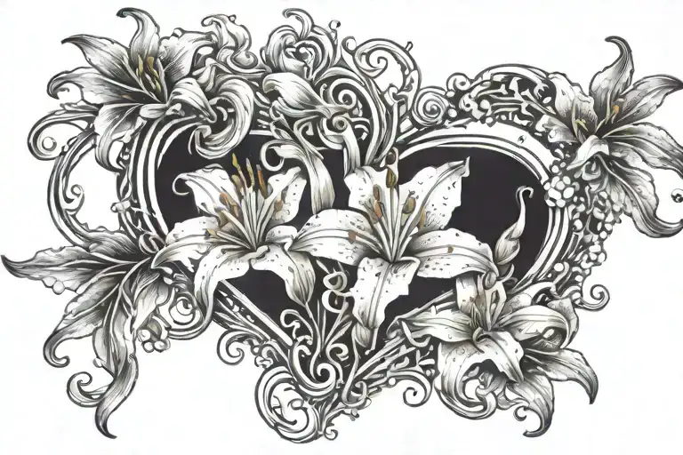 Heart And Lily Flower