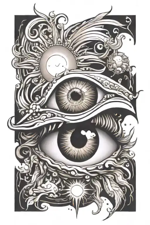 Sun And Eye With Large Pupil