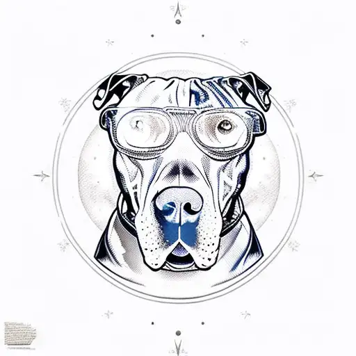 Perro Pitbull Cara De Enojado Tributo Muerto Espacio Sol Luna