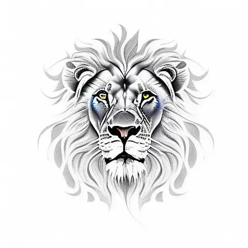 Lion Com Coroa E Cruz