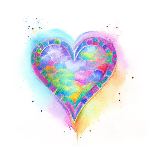 Watercolor Rainbow Heart Pride