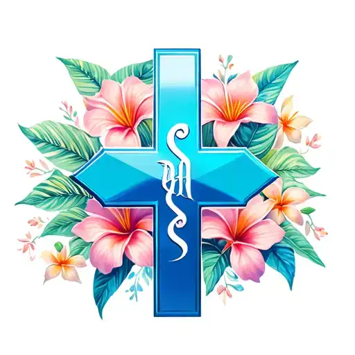 Ems Star Of Life In Front Of Hawaiian Flowers