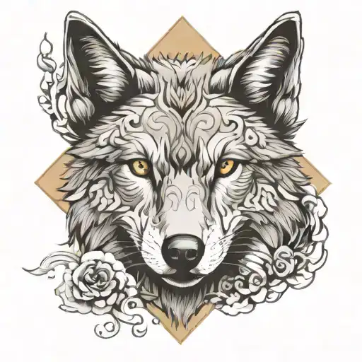 A Wolf That Doing Yoga In A Serene