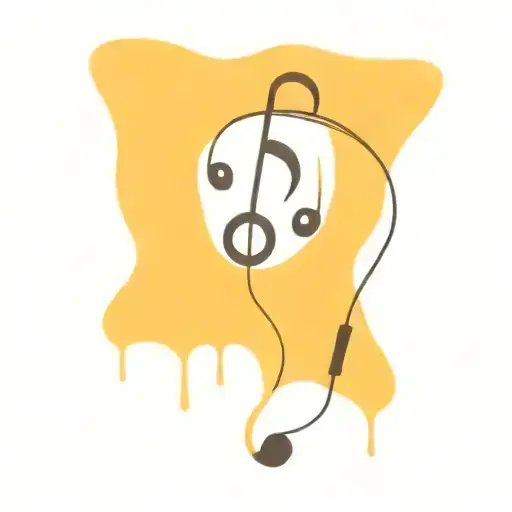 A Minimalist Design Of A Music Note Intertwined With An Earphone Cord