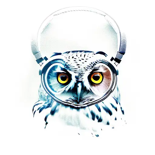 Owl Using Headphones