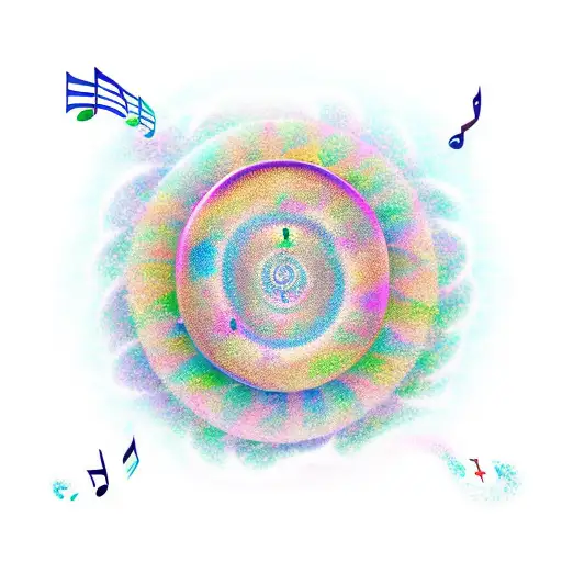 An Ocean Wave Forming A Musical Staff With Notes Floating Above It