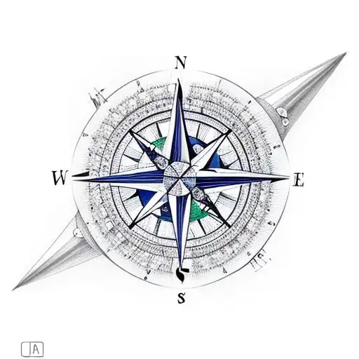 A Compass Intertwined With Musical Notes