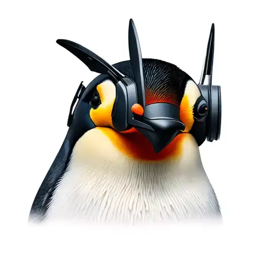 King Emperor Penguin Wearing Headphones