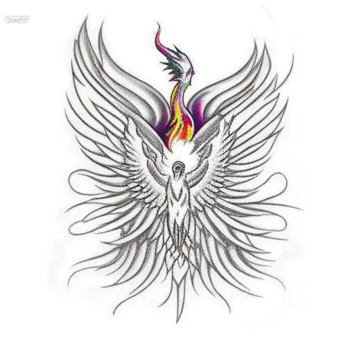 Phoenix Rising From Outline Of Montana