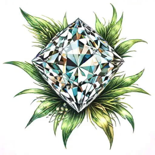 A Diamond On Top Of A Blade Of Grass