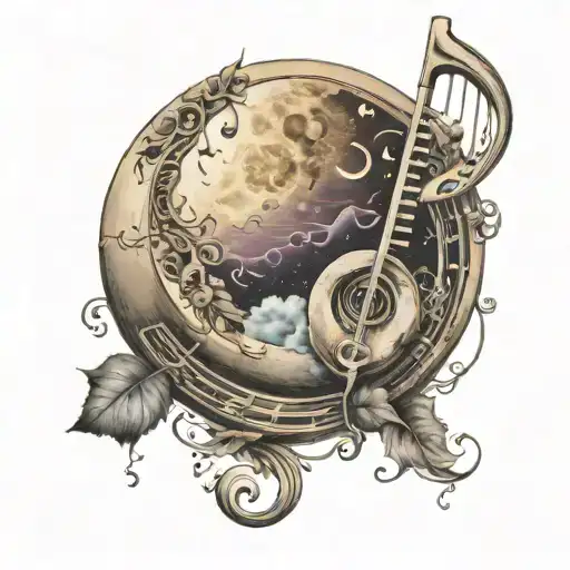 Moon And Music Notes
