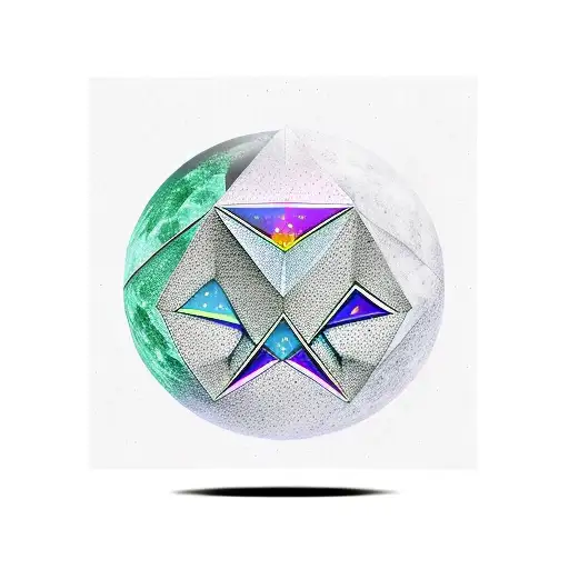 Moon Statue Geometric Stars Universe