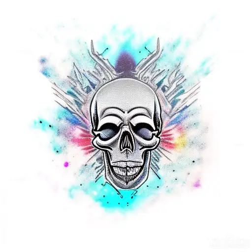 Skull Badasss Facetattoo