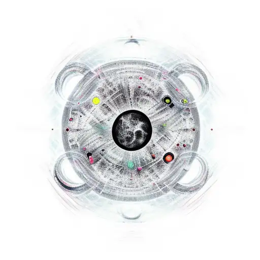 Full Arm Abstract Black Space Circle