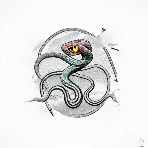 Snake With Head Cut Off Decorative Elements Algiz Rune Inguz Rune Jera Rune Flaming Heart