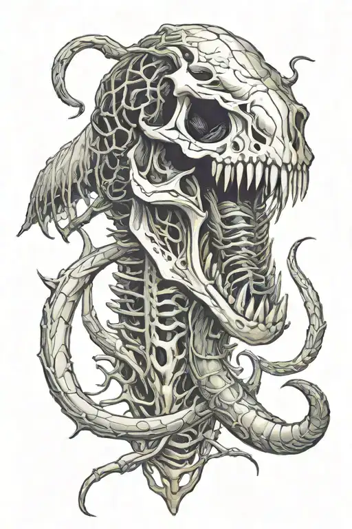 Trex And Whooly Mammoth Skull Black